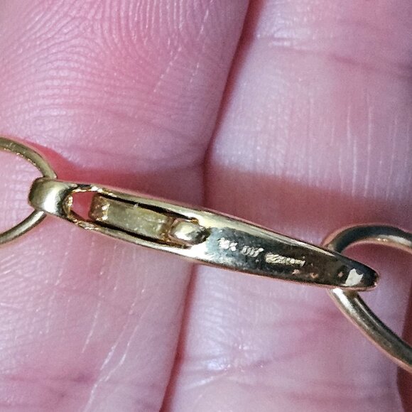 RARE MONICA RICH KOSANN FLORAL SCROLL OVAL 18K CHARM LOCKET PENDANT BRACELET - Picture 11 of 16